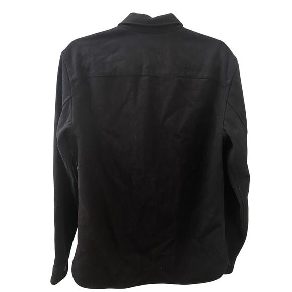 AllSaints Black Wool Blend Button Down Shirt Size Small - Picture 2 of 6